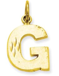 10k Yellow Gold Initial G Pendant. Metal Wt- 1.1g