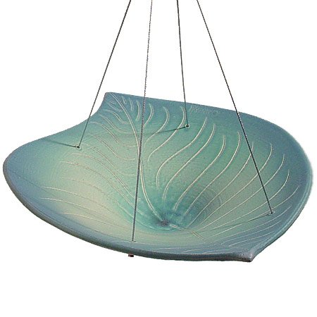 Best Cheap Hanging Leaf Birdbath, Clay Pottery, Handmade in the USA