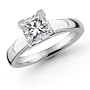 14K 1.50 Carat Princess Cut Cathedral Solitaire Diamond Engagement Ring (G-H ; SI1-2)