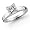14K 1.50 Carat Princess Cut Cathedral Solitaire Diamond Engagement Ring (G-H ; SI1-2) Size 5