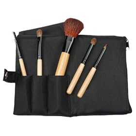 Fantasia - 1918 - Set de pinceaux � maquillage 5 pi�ces - Poils naturels - Manche en bois - Pochette zipp�e - Dimensions :14 x 20 cm (Import Allemagne)