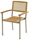 Belardo Stapelsessel, Somerset, Teak mit Edelstahl