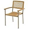 Belardo Stapelsessel, Somerset, Teak mit Edelstahl