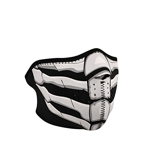 ZANheadgear Mask (Black, One Size Fits Most) (Half,Neoprene, Glow in the Dark, Bone Breath)