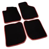 1993 - 2003 VOLKSWAGON GOLF GTI BLACK W  RED TRIM FLOOR MAT MATS + GTI LOGO by Spec-D Tuning