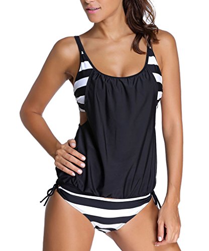 HelloTem Women Tribal Printed Tankini With Boy Shorts 3 Piece Swimsuit Set HelloTem Women Tribal Printed Tankini With Boy Shorts 3 Piece Swimsuit Set
