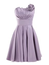 Landybridal Women’s Flower Corset A-line Knee Length Satin Dress