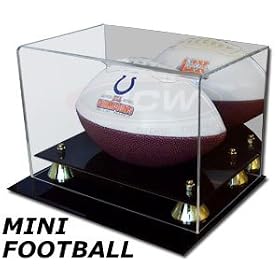 BCW Deluxe Acrylic Mini Football Display Case (Desk Top or Wall Mount) - With Mirror - Sports Memorabilia Holder Case - Collecting Supplies