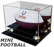 BCW Deluxe Acrylic Mini Football Display Case (Desk Top or Wall Mount) - With Mirror - Sports Memorabilia Holder Case - Collecting Supplies