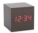Kikkerland AC22-DK Clap-On Cube Alarm Clock, Dark Wood