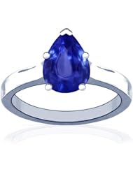 18K White Gold Pear Cut Blue Sapphire Solitaire Ring (GIA Certificate)