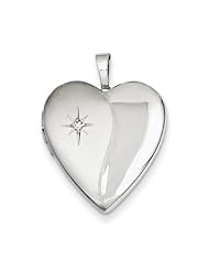 Sterling Silver 20mm with Diamond Star Heart Locket