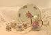Pink Roses Tea Set in Porcelain Dollhouse Miniature