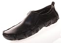 RED TAPE Flake Slip On Mens Driving Shoes Black Leather
