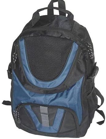 School Smart Dual Pocket Nylon Backpack for Smaller and Large Items with Multiple Compartments and Cushioned Straps. Color - Blue