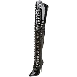 Pleaser Overknee Stiefel SEDUCE-3024 - Lack Schwarz 36 EU