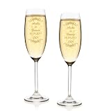 Privatglas 2 Sektgläser (Bohemia) zur Hochzeit mit Namen Gravur Gratis