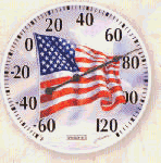 Outdoor Living : Springfield Precision Instruments Model 90007-50 13" American Flag Low Profile Patio Thermometer