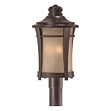 Quoizel Harmony 19 1/2-Inch Large Post Lantern with Cream Linen Glass, Imperial Bronze Finish #HY9011IB