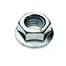 Grade 8 A286 Stainless Steel Flange Nut, Silver Plated Finish, UNF 3B Threads, Meets MS 21043 Specifications, Distorted Thread, 3/8"-24 Thread Size, 1-1/16" Width Across Flats