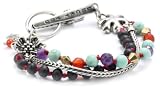 Lucky Brand Carved Floral Beaded Bracelet