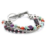 Lucky Brand Carved Floral Beaded Bracelet