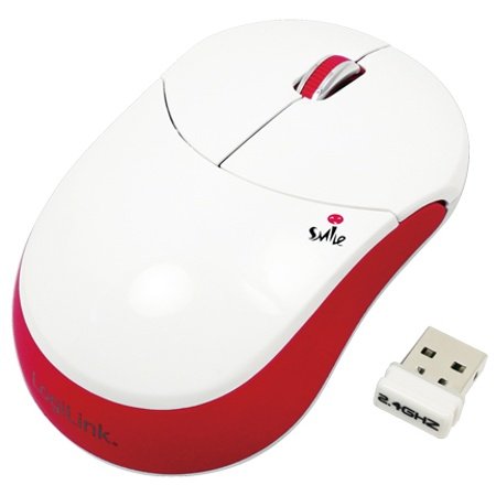 LogiLink Maus ID0076 Smile Optisch Mini Funk Maus (2,4GHz, 1000dpi) rot Preisvergleich