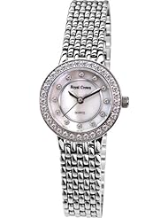 Gemorie Women Fashion Round Shape Cubic Zirconia Watch with Steel Band in Rhodium Plating (129006)