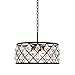 Elegant Lighting 1213D20MB/RC Madison Collection 5-Light Pendant Lamp with Royal Cut, 20" Depth x 9" Height, Mocha Brown Finish, Crystal