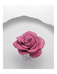 Pink Rose Leather Ring In Zinc