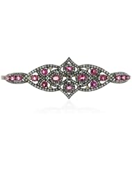 18kt Yellow Gold Diamond Pink Tourmaline Palm Bracelet Silver Gemstone Jewelry