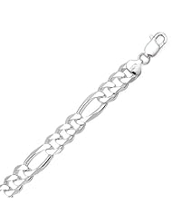 Sterling Silver 18 Inch 300 Figaro Chain Necklace - 10.5mm Wide