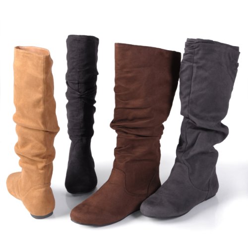 Journee Collection Womens Slouch Knee-High Microsuede Boot