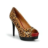 Peep Toe Platform High Heel Stiletto Pump Natural Cheetah