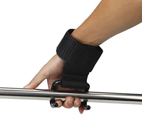 A Pair Power Weight Lifting Training Wrist Support Gym Straps Hooks Black