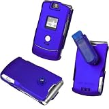 BLUE RUBBERIZED PROGUARD SNAP-ON PROTECTIVE COVER SHIELD CASE with for MOTOROLA RAZR / V3 / V3c / V3m