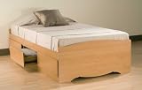 Sonoma Twin Mates Bed in Maple Finish with 3 Drawers By Prepac Furniture