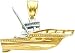 14K Two Tone Gold 3-D Fishing Boat Pendant