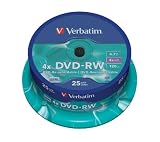 DVD-RW Matt Silver; 25 Pack Spindle (43639)
