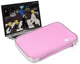 DURAGADGET Pink "Travel" Shock Absorbent Neoprene Laptop Sleeve With Dual Zips For Toshiba Satellite L855-10P, C855-10Z & Pro C850-11C