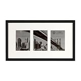 Prinz Acenir Collages 3-Opening Black Single Matted Gallery Collage Frame for 5-Inch by 7-Inch Photos
