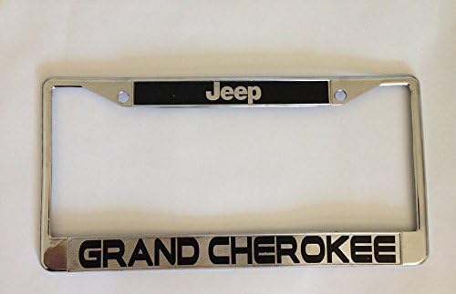Jeep Grand Cherokee License Plate Frame Chrome w/ Screw Covers