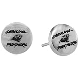 Team Titanium Carolina Panthers Steel Button Logo Earrings