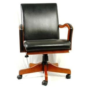 Cherry Wood With Black Leather Office Desk Chairs C1003W29 by Chairs ObiwanSales
