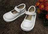 Coco Jumbo Girls Genuine Leather Mary Janes White Scalloped Edge/ FREE SHIPPING