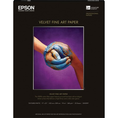 epson  (s042097) Velvet Paper Fine Epson X paper crafts 22 Art Sheets 17 25 Inch