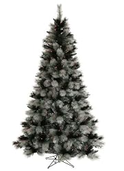 6.5' Pre-Lit Black Ash Artificial Christmas Tree - Purple Lights