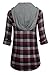 Women's Button Up Long Sleeve Cotton Plaid Flannel Shirt with Hoodie