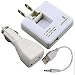 FOR 1GB/2GB IPOD SHUFFLE® AC WALL+CAR CHARGER+USB CABLE