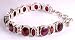 Ladies 925 solid silver and garnet stones bracelet